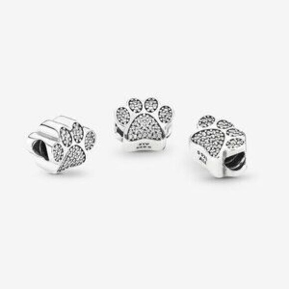 Pandora Sparkling Paw Print Charm - Picture 3 of 5